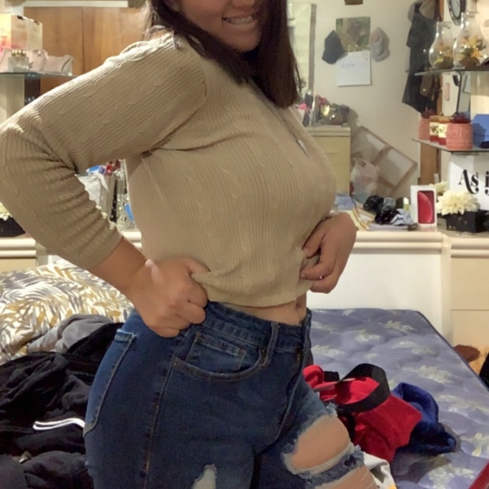 Cream Crop Shirt